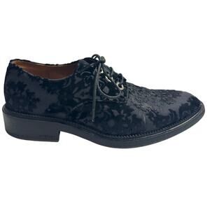 Givenchy Derby Oxford Flats Shoes Black IT 38 Lace Velvet Leather